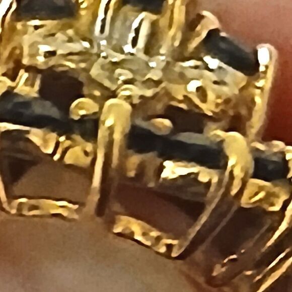 14k marquise shaped diamond and blue sapphire ring size 7 - Picture 8 of 8